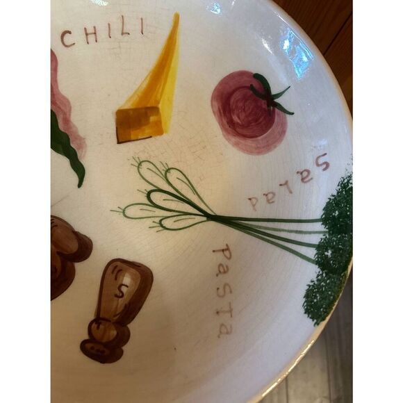 Vintage Los Angeles Potteries13.5” Pasta Salad Spaghetti Bowl READ (5017) - Picture 3 of 7